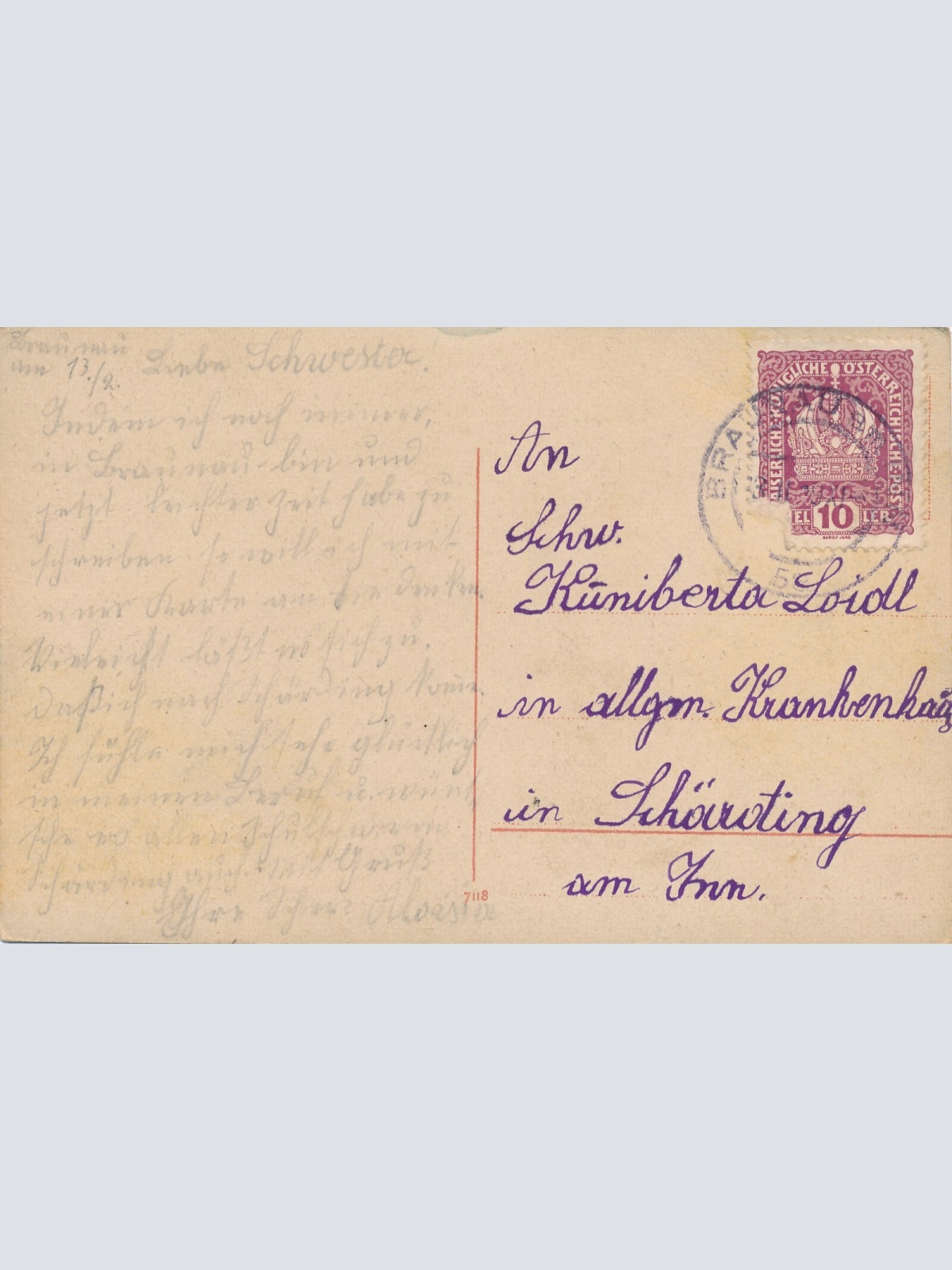 AK aus Braunau am Inn mit Simbach Oberösterreich Ansichtskarte (8528)