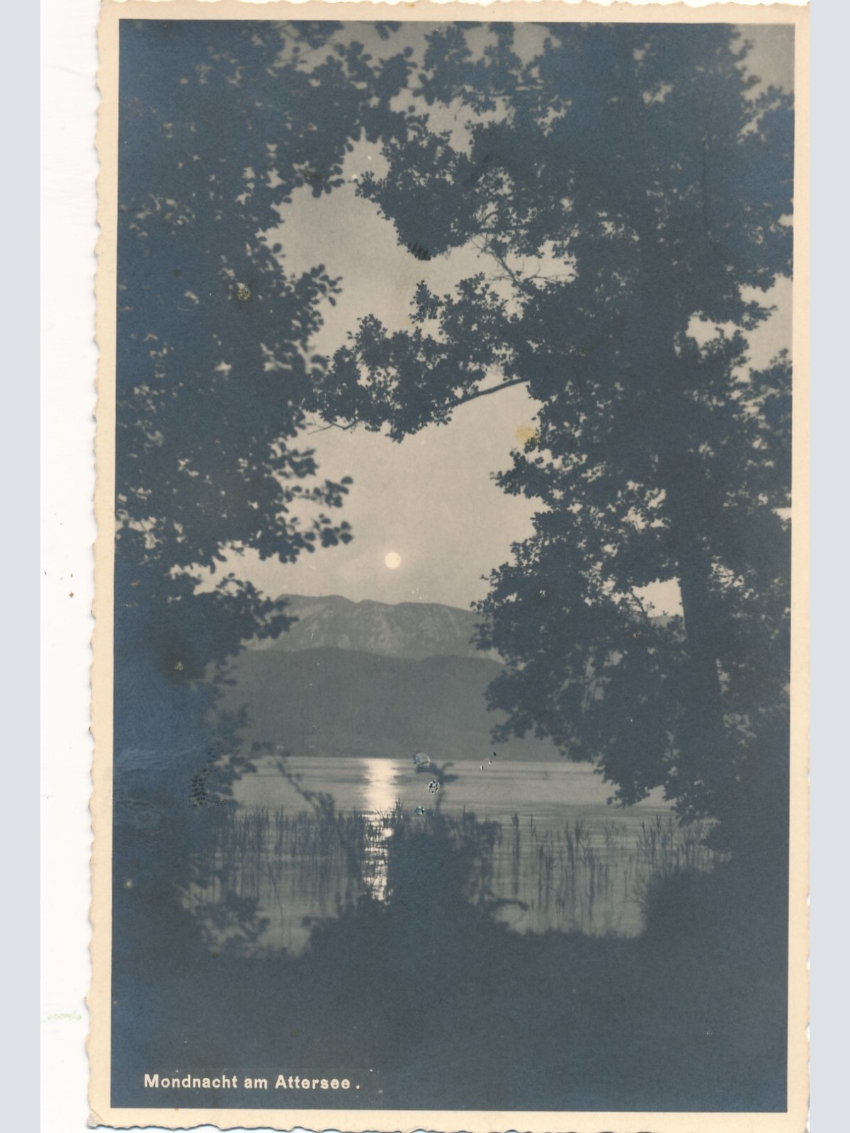 AK aus Attersee Mondnacht Oberösterreich Ansichtskarte (8533)