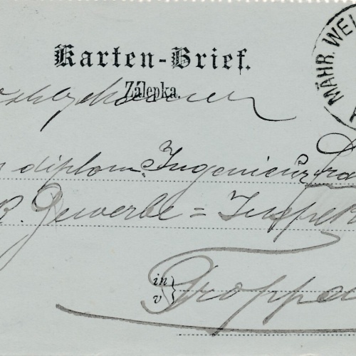 Ganzsachen - Kartenbrief 1890 aus Mähr Weisskirchen (8540)