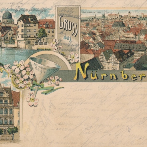 Litho - Karte gruss aus Nürnberg Bayern (6599)