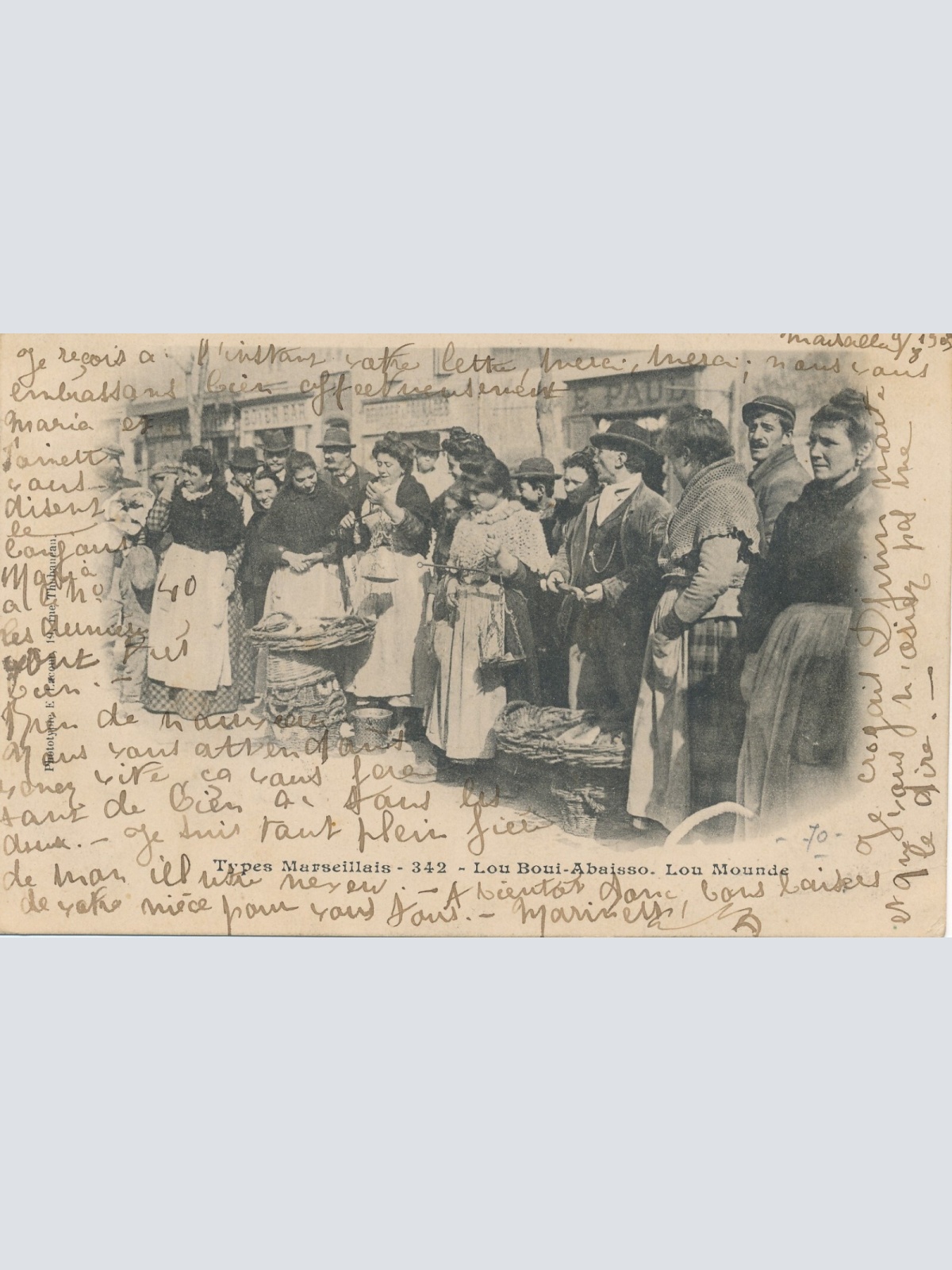 AK aus Marseille auf dem Markt Frankreich Ansichtskarte (8572)