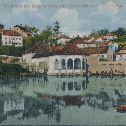 AK aus Kremsmünster mit Guntherteich Oberösterreich Ansichtskarte (8481)