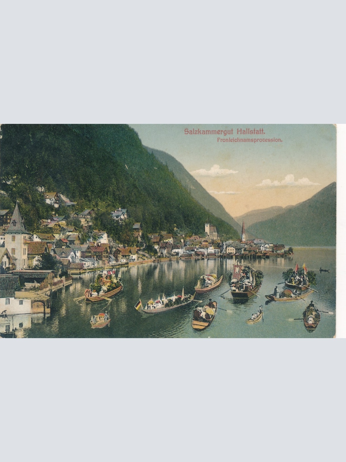 AK aus Hallstatt Frohnleichnamsprozession Oberösterreich Ansichtskarte (8469)