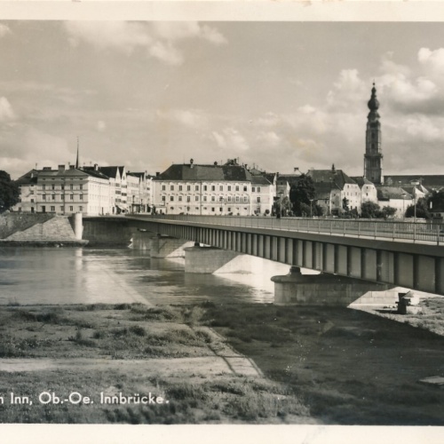 AK aus Braunau am Inn mit Innbrücke Oberösterreich Ansichtskarte (8501)