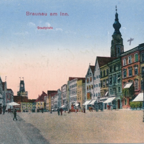 AK aus Braunau am Inn Stadtplatz Oberösterreich Ansichtskarte (8498)