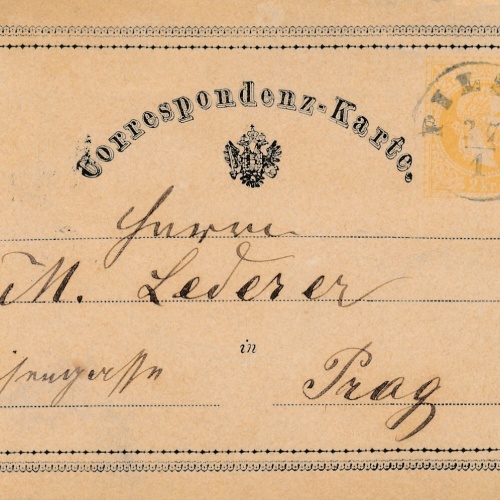 2 Kreuzer Ganzsachen - Karte 1874 aus Pilsen (8680)