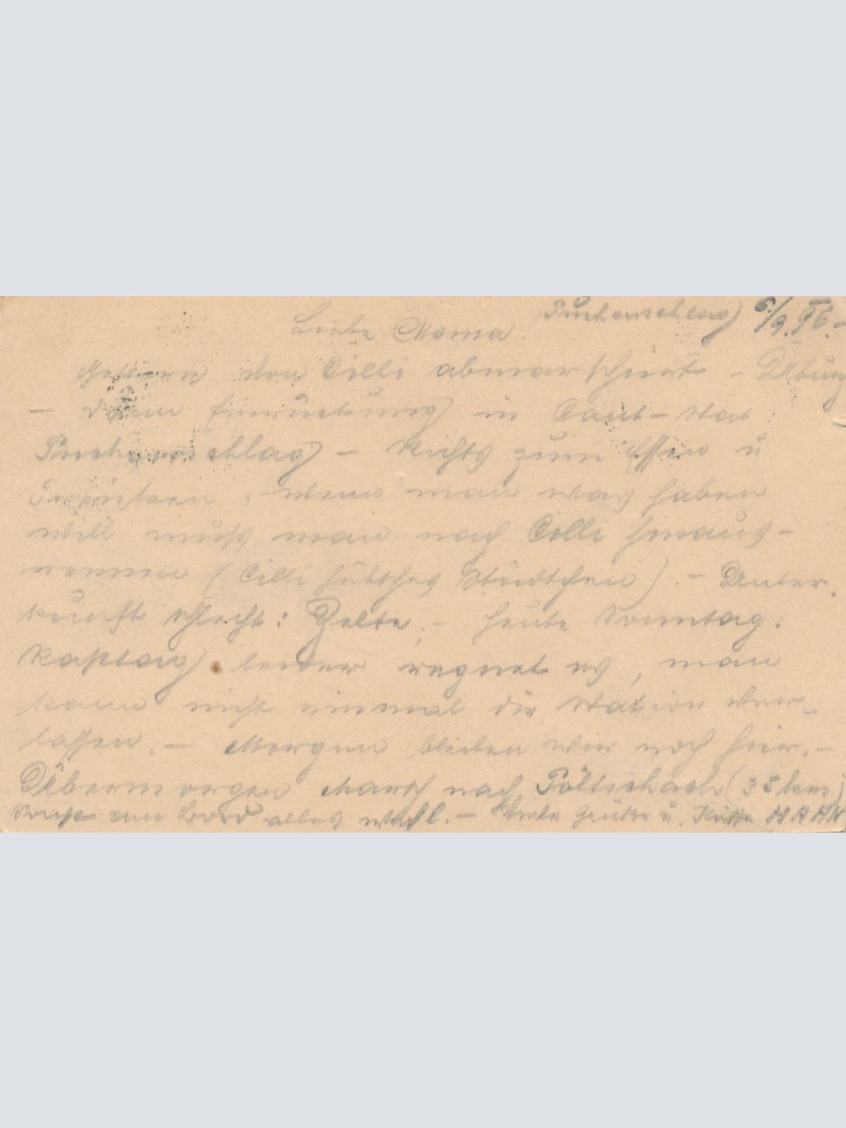 2 Kreuzer Ganzsachen - Karte 1896 aus Cilli (8684)