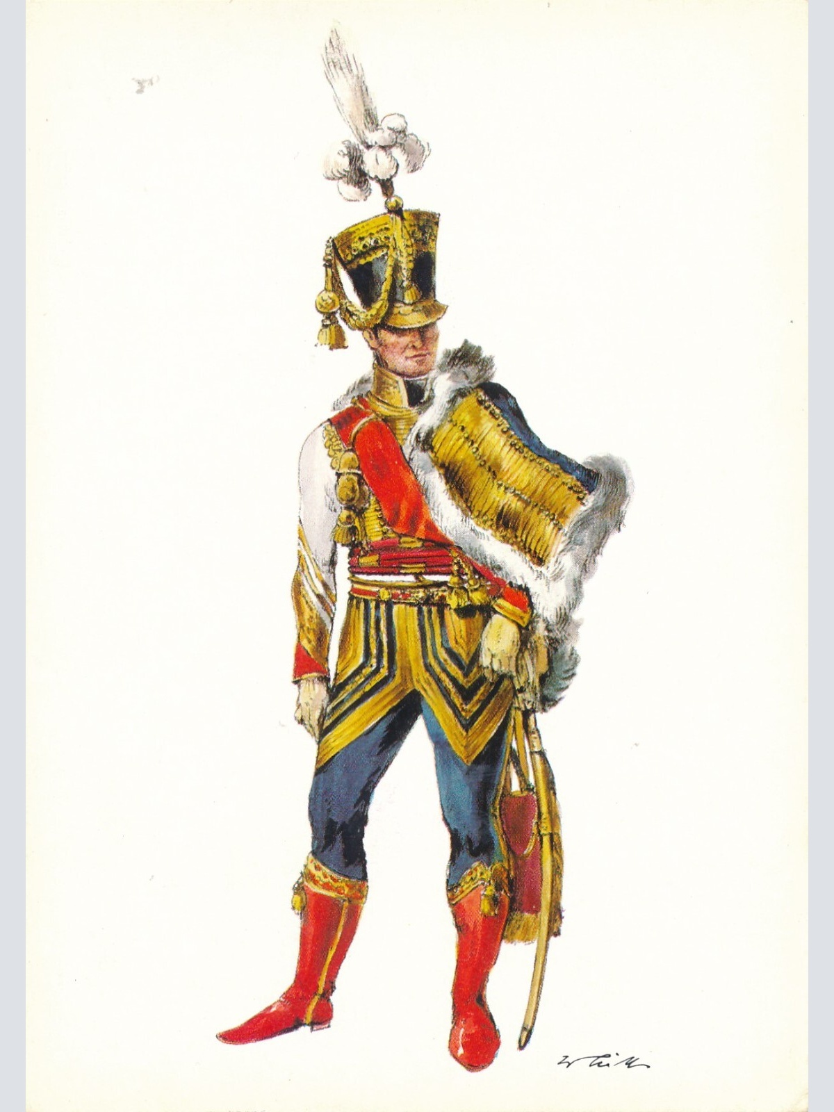 AK Uniform vom Kaiserreich Frankreich 1804 Colonel General Ansichtskarte (8689)
