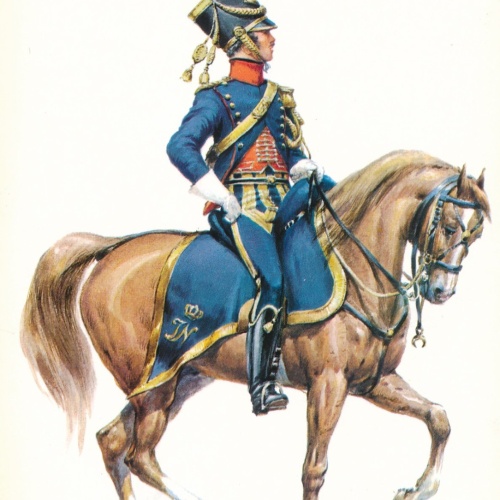 AK Uniform Königreich Westfalen 1810 Pferde Garde Hauptmann Ansichtskarte (8710)