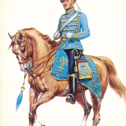 AK Uniform Königreich Deu. 1914 9. Husaren reg. Rittmeister Ansichtskarte (8712)