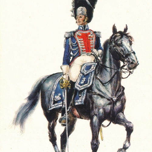 AK Uniform Königreich Frankreich 1814 Grenadier Leutnant Ansichtskarte (8704)