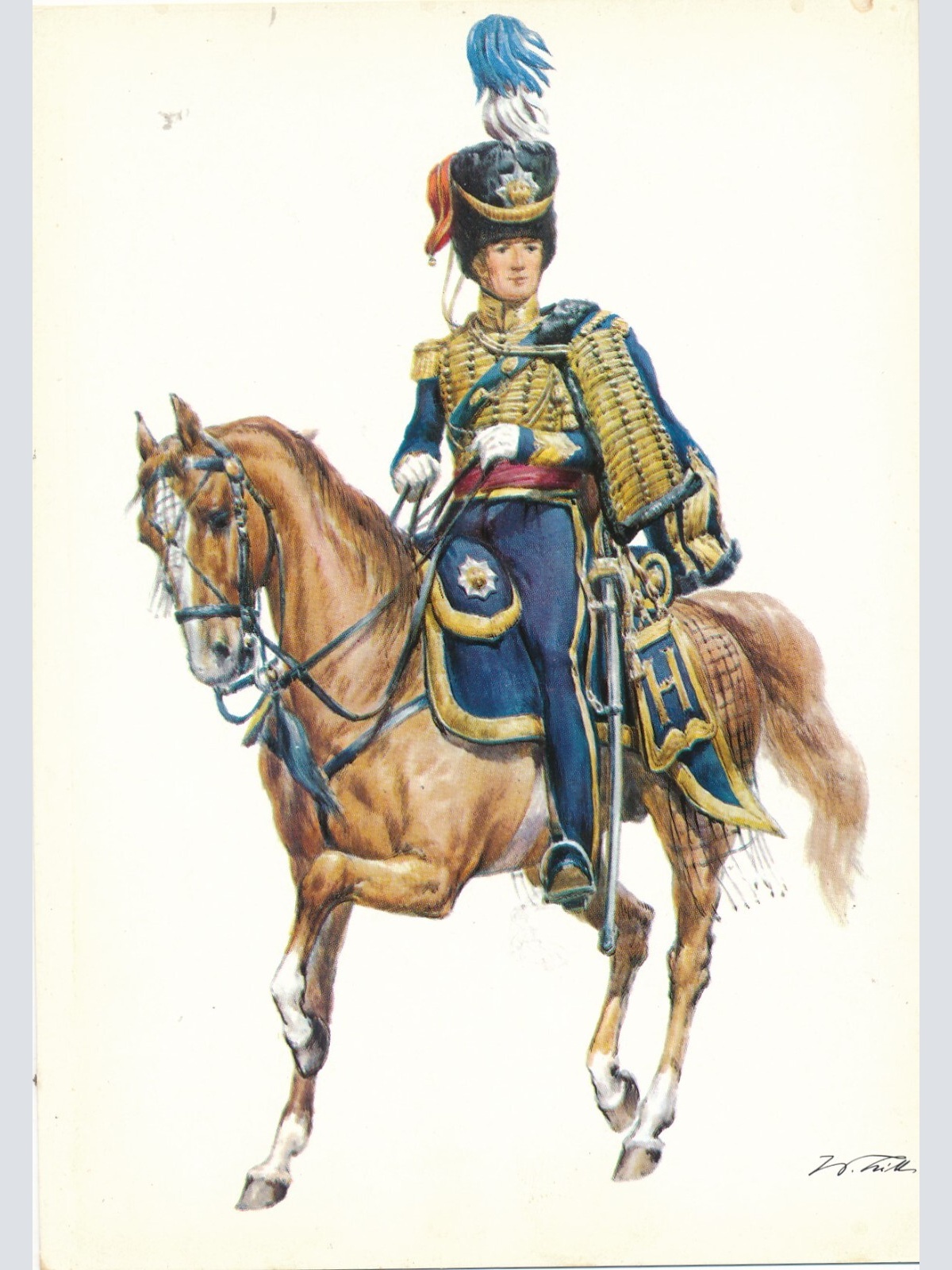 AK Uniform USA Amerika 1850 Husaren Offizier Ansichtskarte (8701)