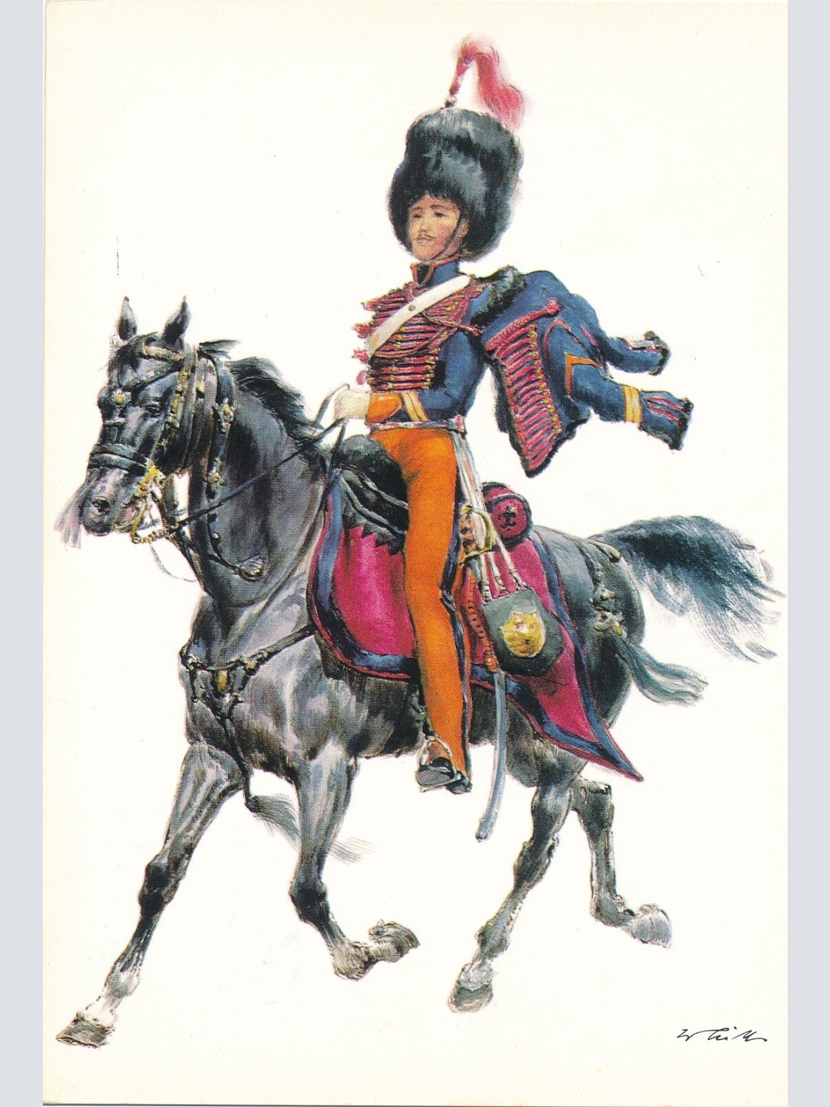 AK Uniform Königreich Neapel 1851 Guida Offizier Ansichtskarte (8702)