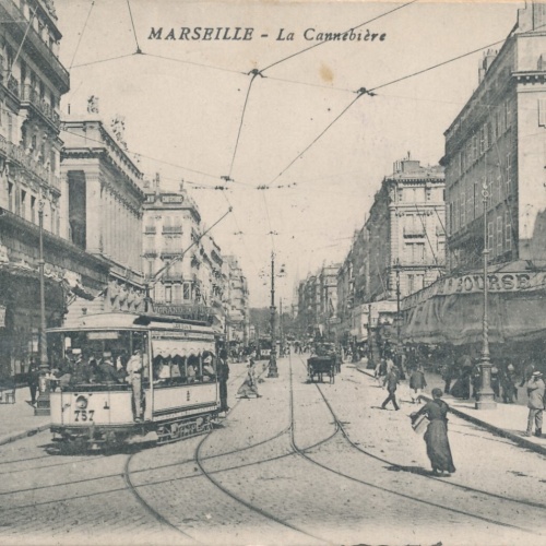 AK aus Marseille Stadt mit Straßenbahn Frankreich Ansichtskarte (8618)