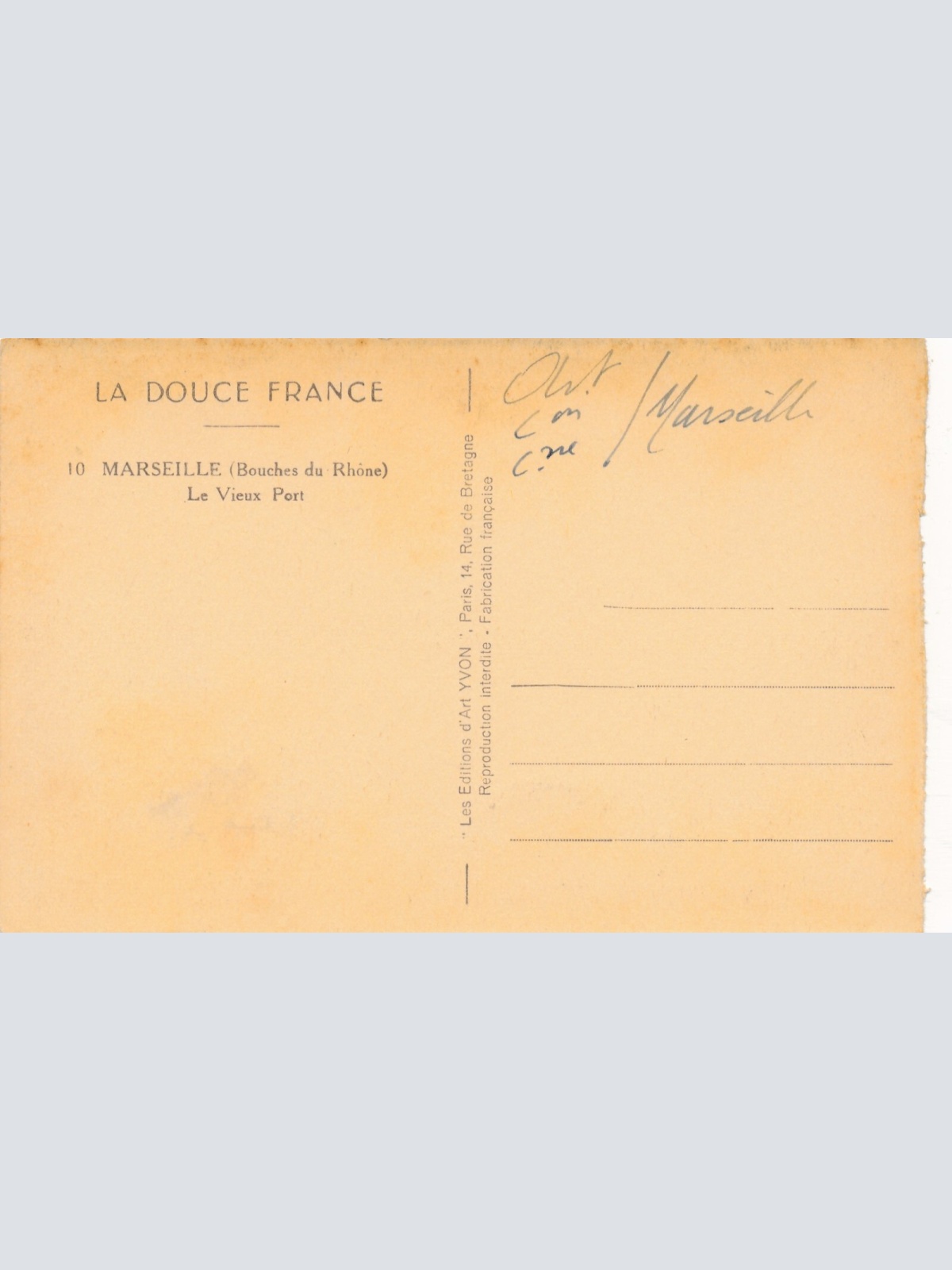 AK aus Marseille mit Boot Frankreich Ansichtskarte (8607)