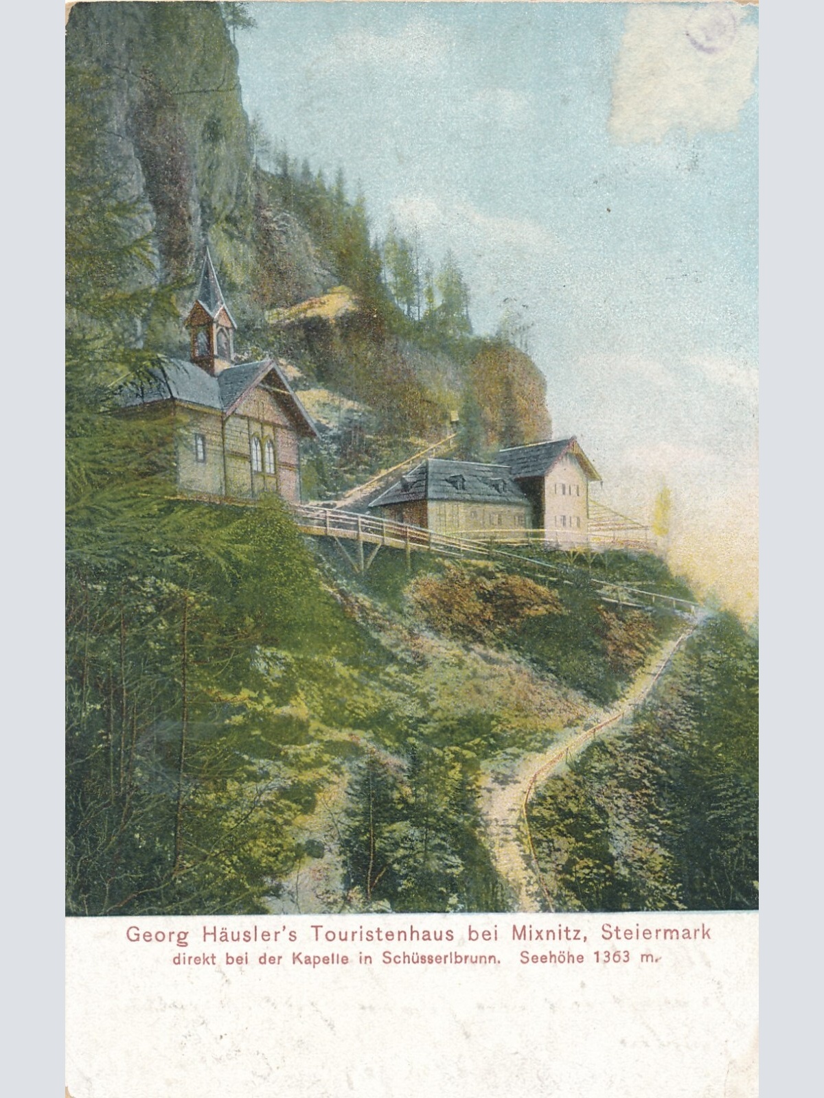 AK aus Mixnitz mit Georg Häuserl Touristenhaus Steiermark (8326)