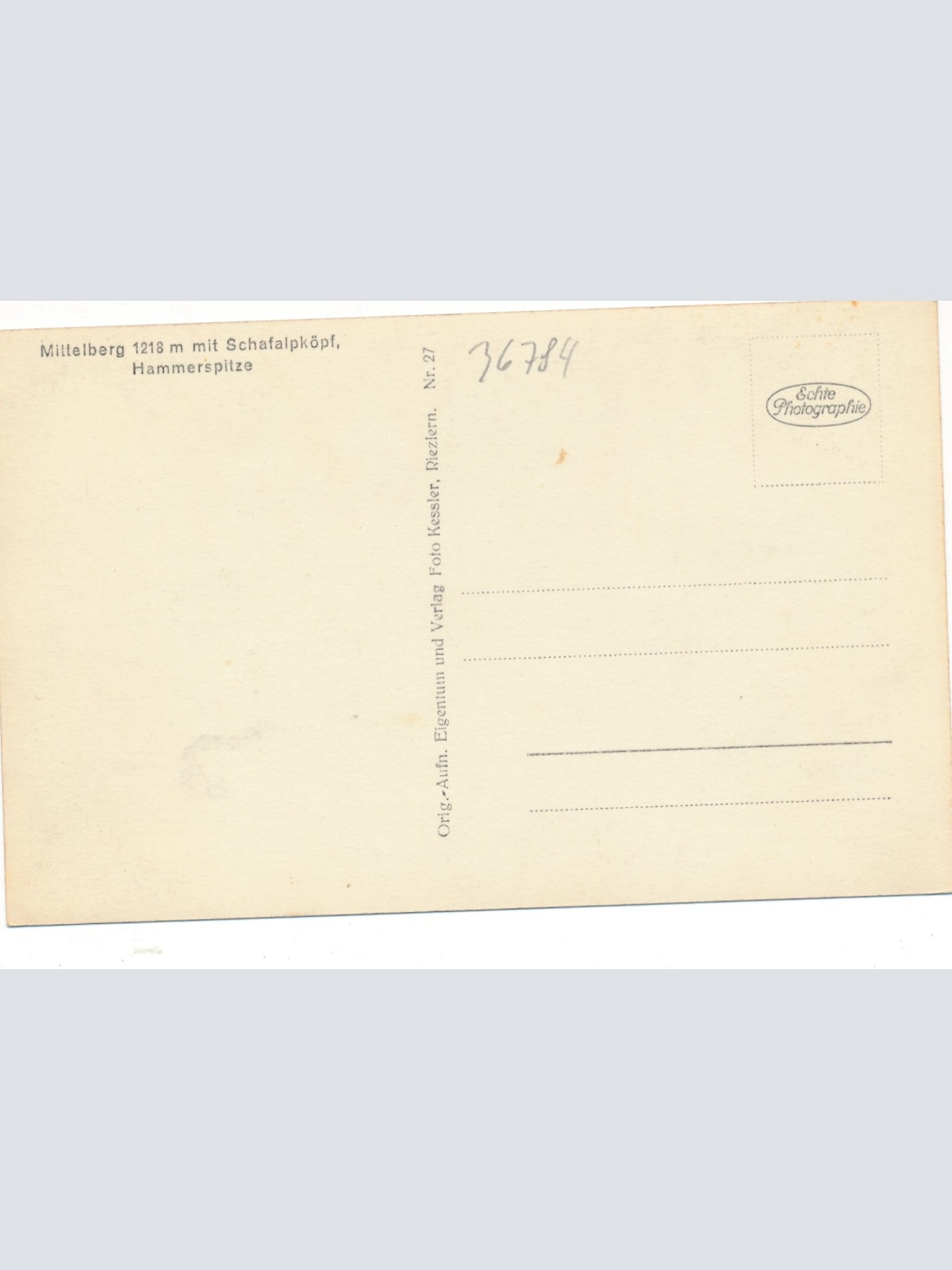 AK aus Mittelberg mit Schafalpköpf Vorarlberg Ansichtskarte (8335)