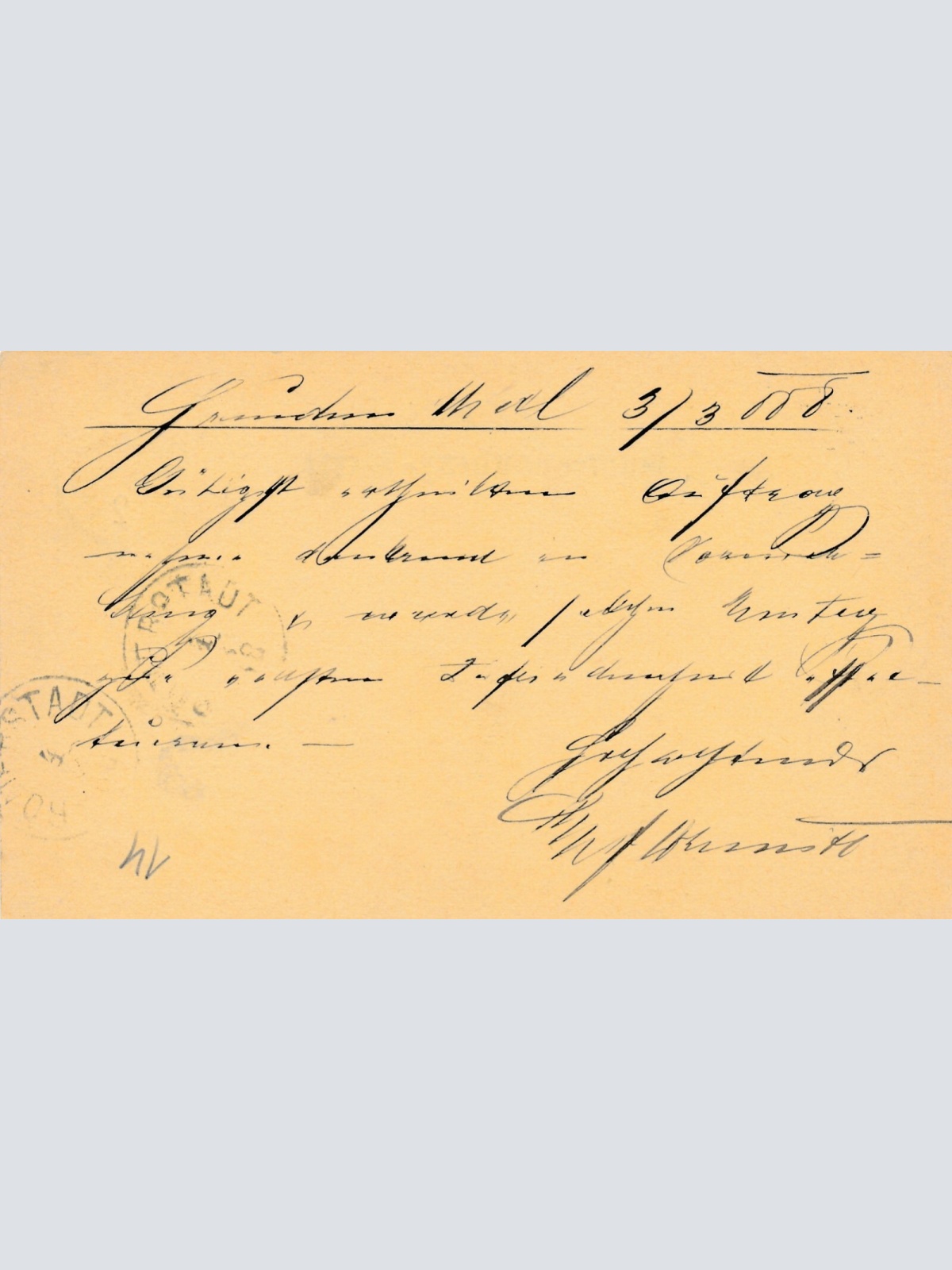 2 Kreuzer Ganzsachen - Karte 1888 aus Freudenthal in Schlesien (8400)