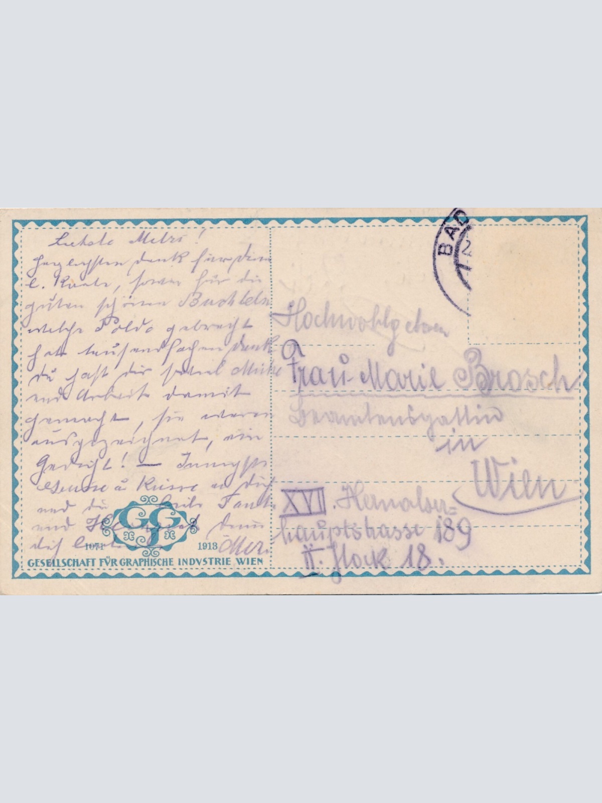 AK aus Baden mit Pension Silvanna Niederösterreich Ansichtskarte (8357)