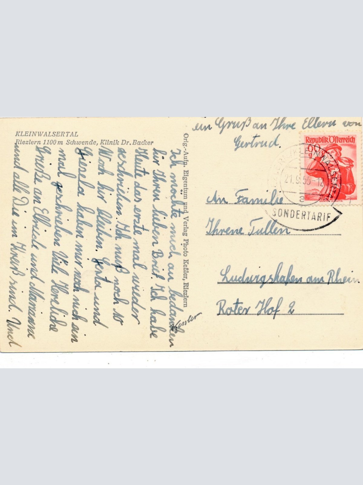 AK aus Riezlern Vorarlberg Ansichtskarte (8343)