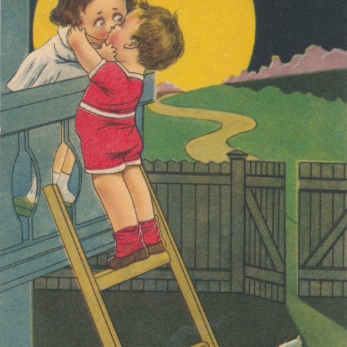 Motiv - Karte mit zwei Kinder der kleine Romeo Ansichtskarte (8939)