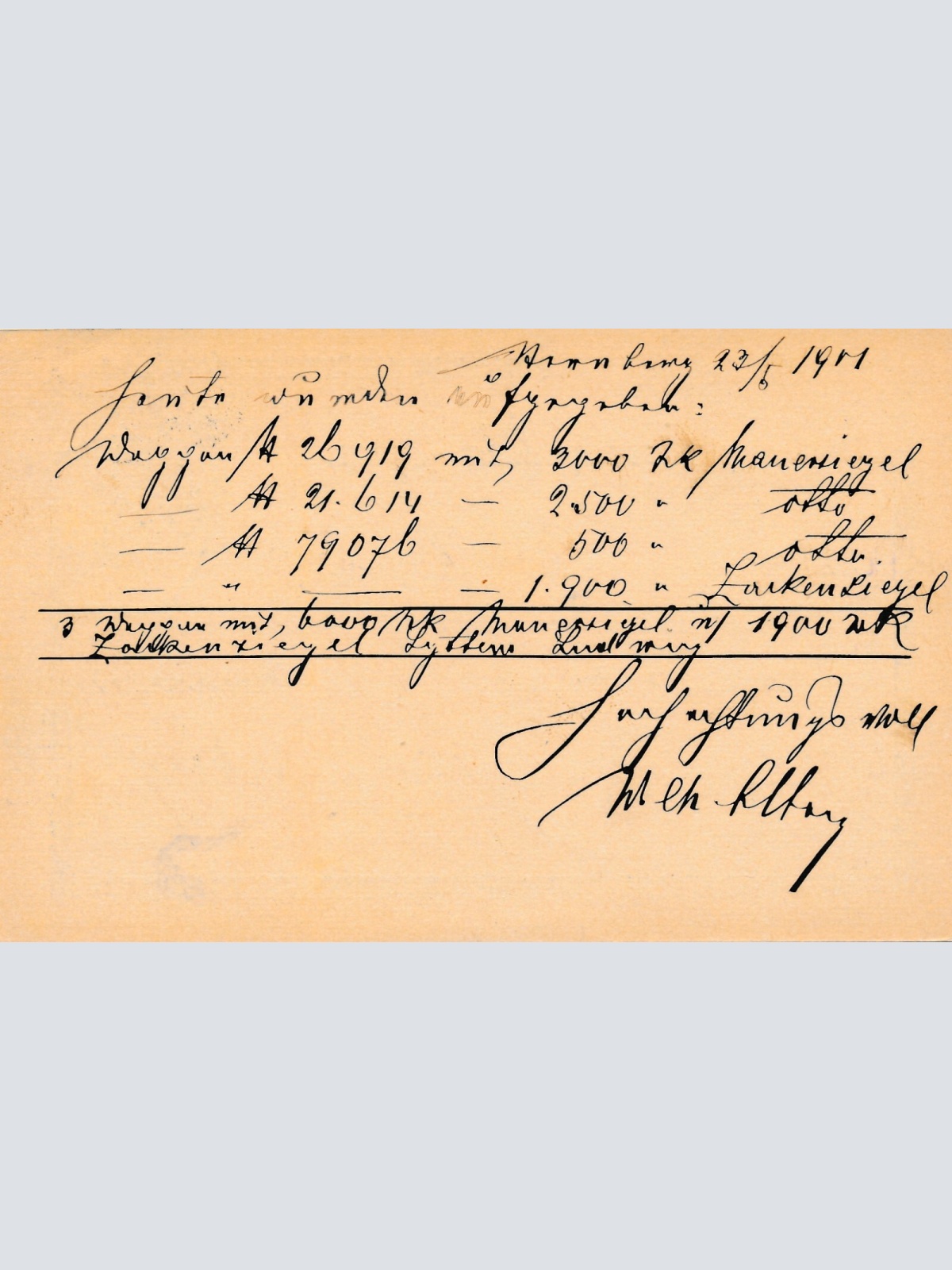 5 Heller Ganzsachen - Karte 1901 aus Wiesenberg (8387)