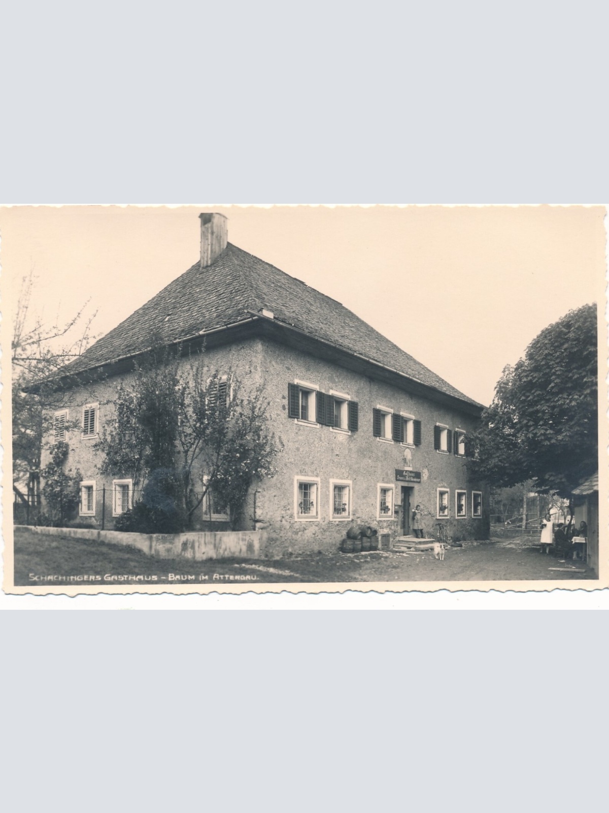 AK aus Baum imAttergau mit Gasthaus Schachin Oberösterreich Ansichtskarte (8870)