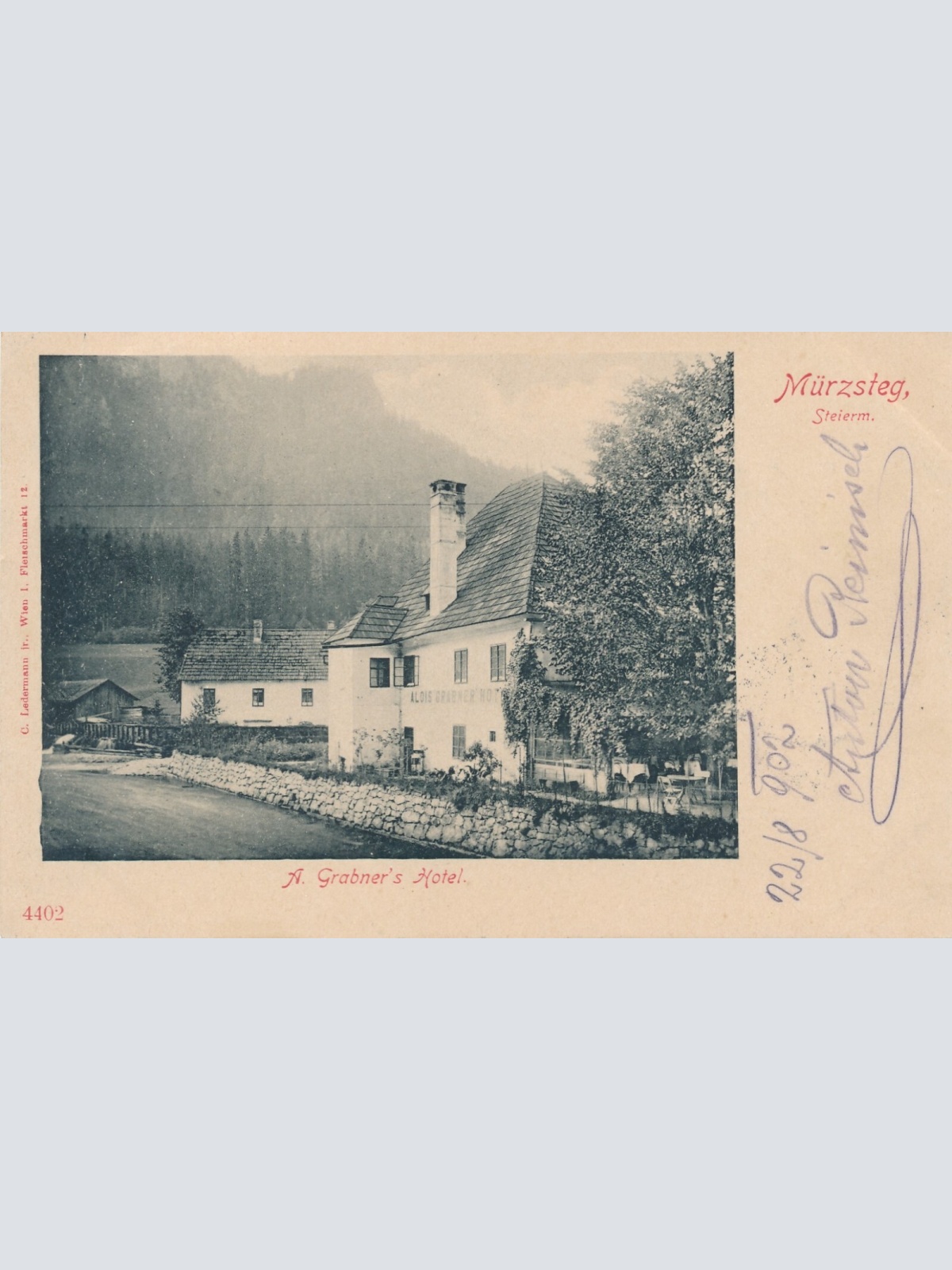 AK aus Mürzsteg mit A.Grabners Hotel Steiermark (7145)