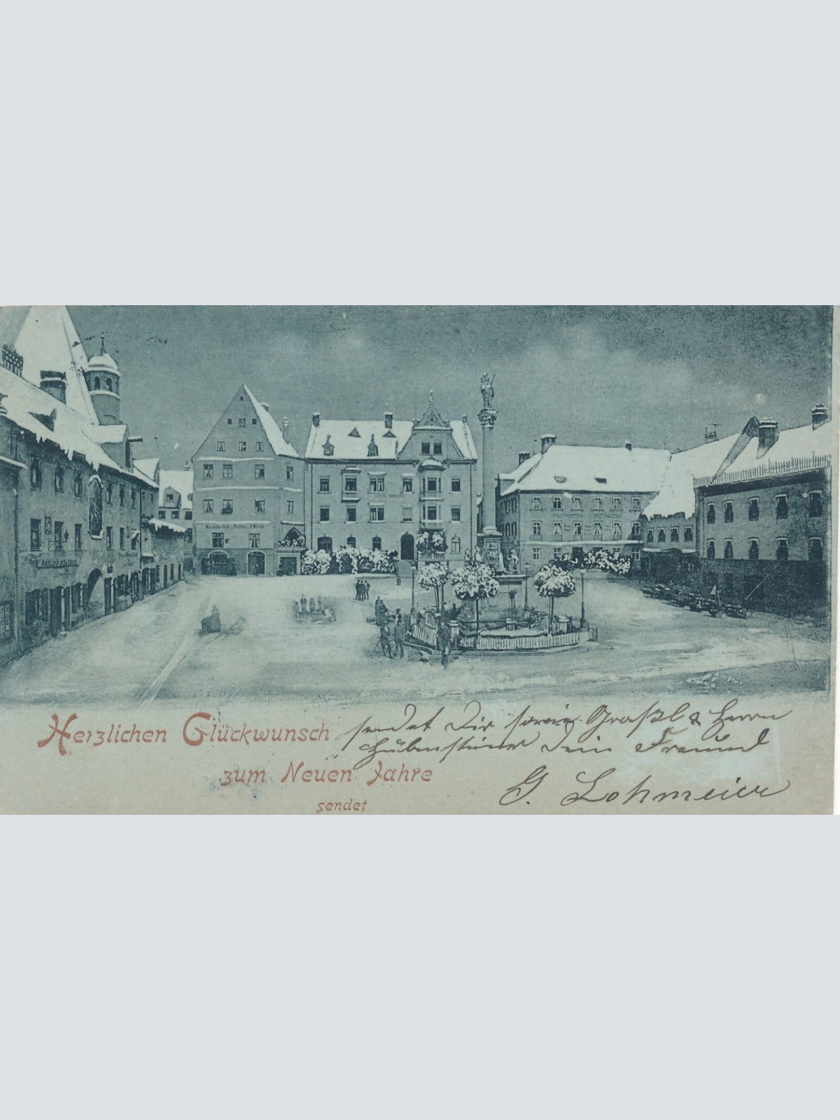 Mondschein - Karte Herzlichen Glückwunsch zum Neuen Jahre (7197)