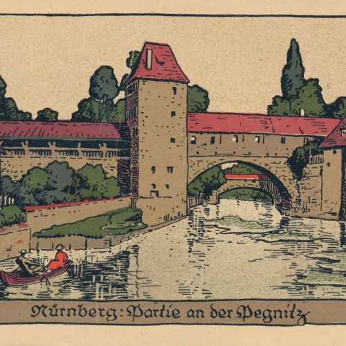 AK, Nürnberg, Partie an der Pegnitz, Bayern  (S2296)