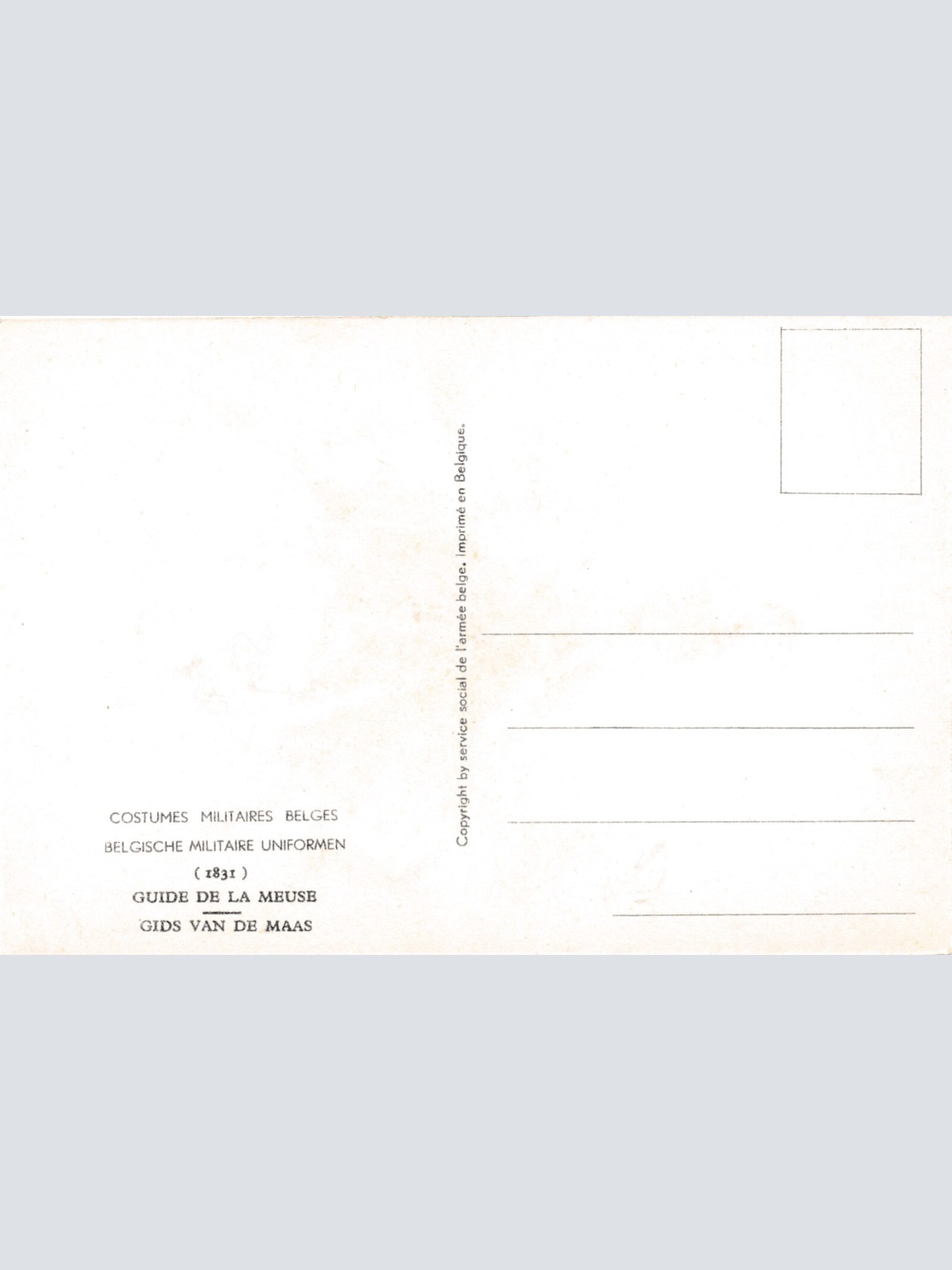 AK Uniform Belgien 1831 Guide de la Meuse Ansichtskarte (8733)