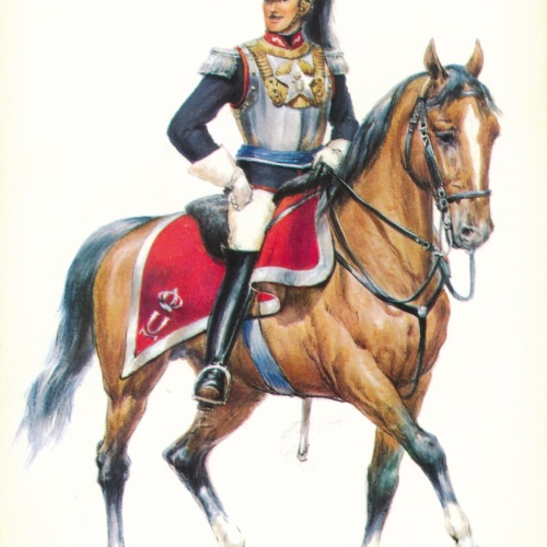 AK Uniform Kaiserr. Italien 1890 Garde Kürassier Offizier Ansichtskarte (8727)