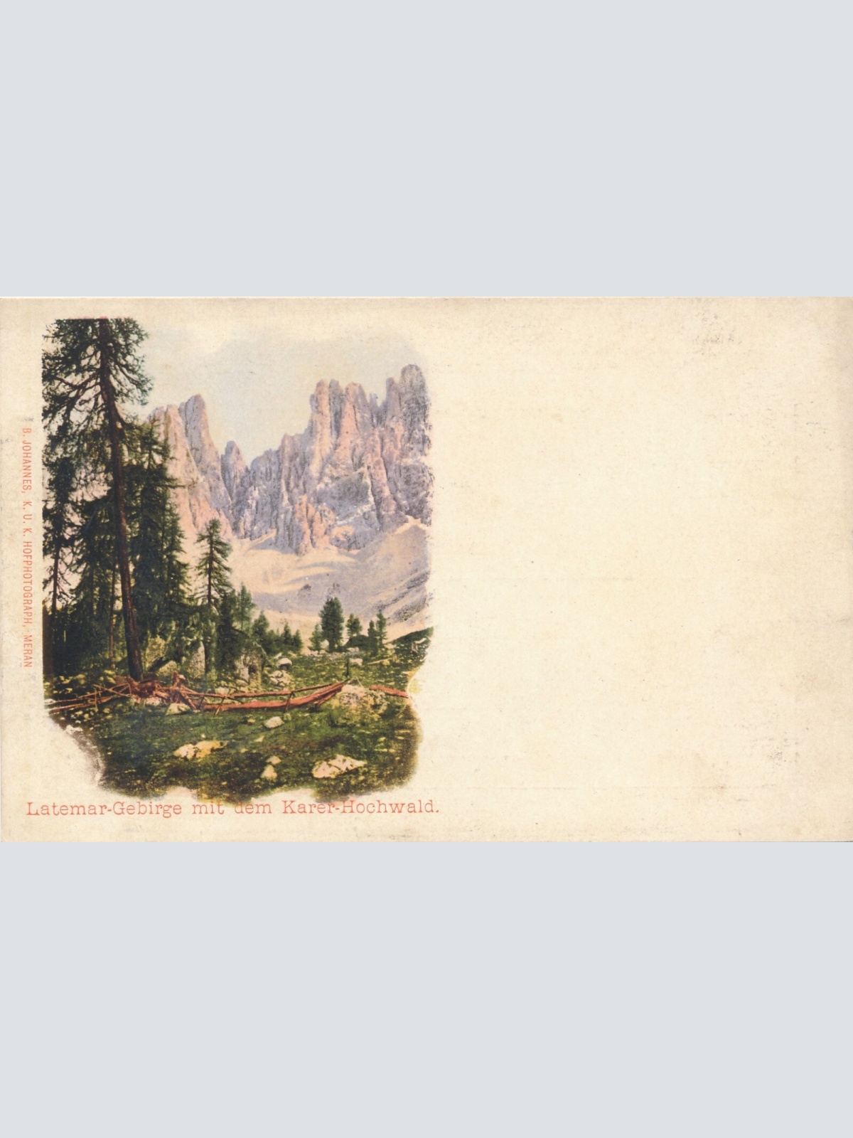 AK vom Leitmar Gebirge mit dem Karer Hochwald Italien Ansichtskarte (8843)