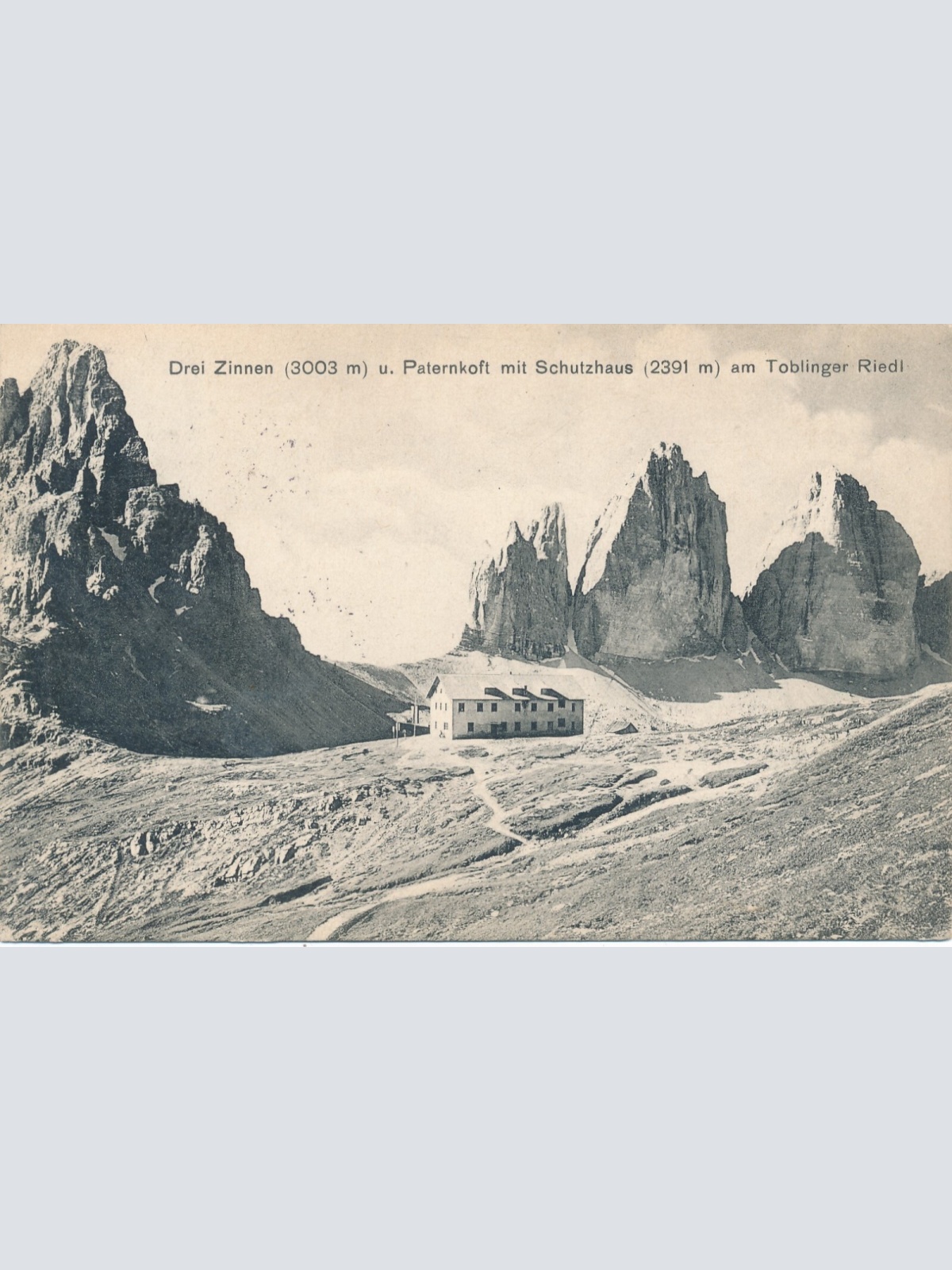AK drei Zinnen mit Schutzhaus Italien Ansichtskarte (8840)