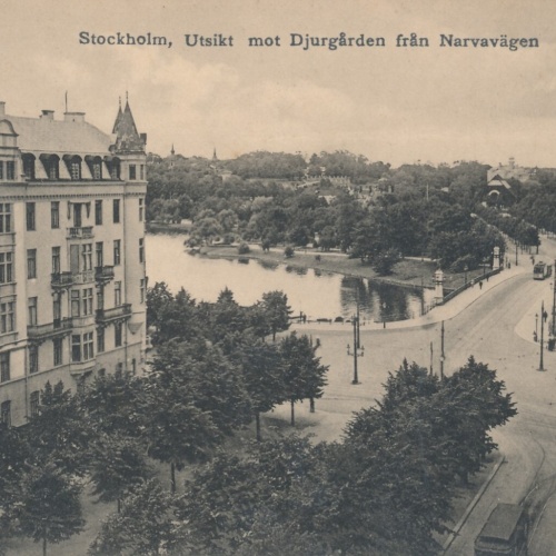 AK aus Stockholm Utsikt mot Djurgarden fran Narvavägen Schweden (7378)