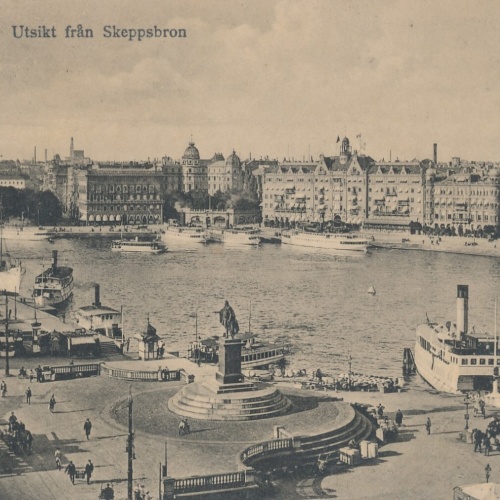 AK aus Stockholm Utsikt fran Skeppsbron Schweden (7381)