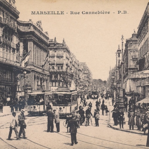 AK aus Marseille Rue Cannebiere Italien Ansichtskarte (8778)