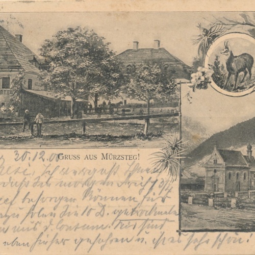 AK gruss aus Mürzsteg mit Hotel Alois Grabner Steiermark (7313)