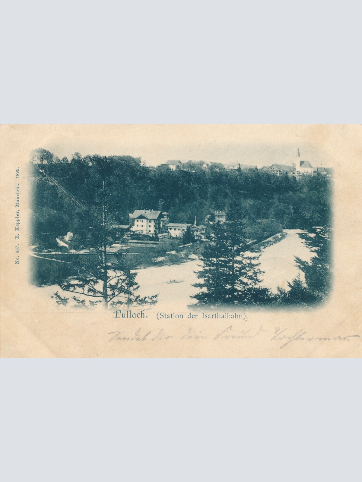 AK aus Pullach Station der Isarthalbahn Bayern (7277)