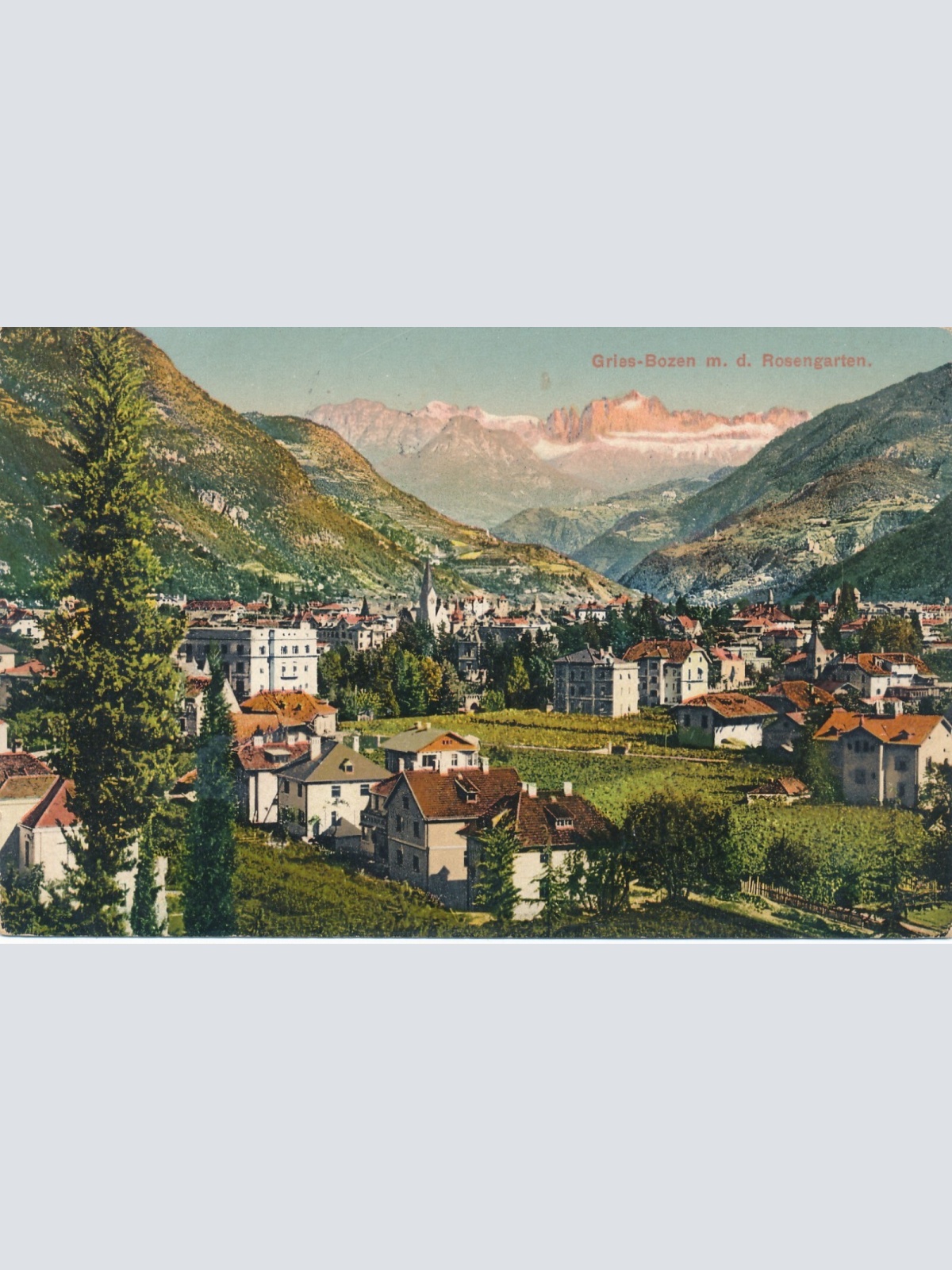 AK aus Gries bei Bozen mit Rosengarten Italien Ansichtskarte (9192)