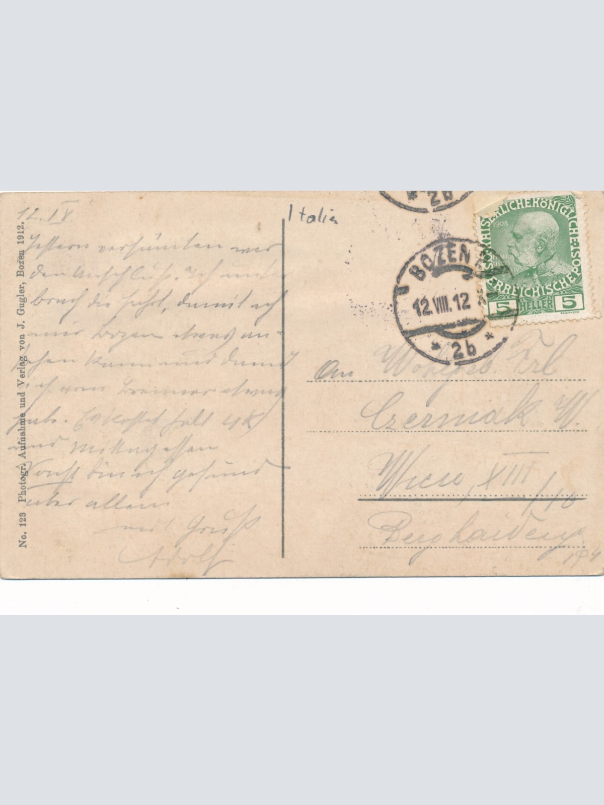 AK aus Gries bei Bozen mit Rosengarten Italien Ansichtskarte (9192)