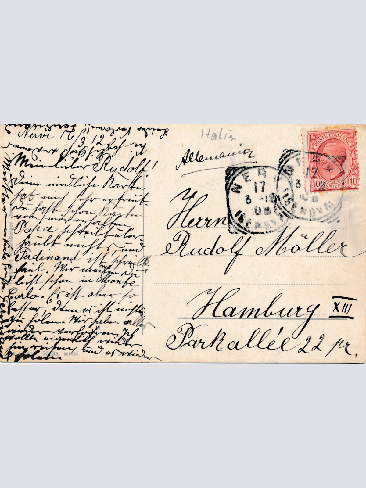 AK aus Nevri Mareggiata nel porto Italien Ansichtskarte (9193)