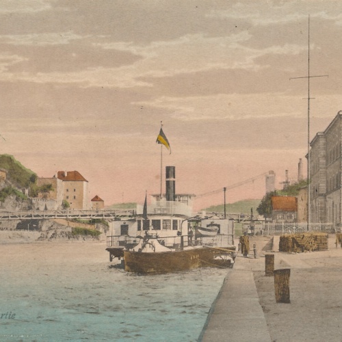 AK aus Passau mit Dampfer Bayern Ansichtskarte (9210)