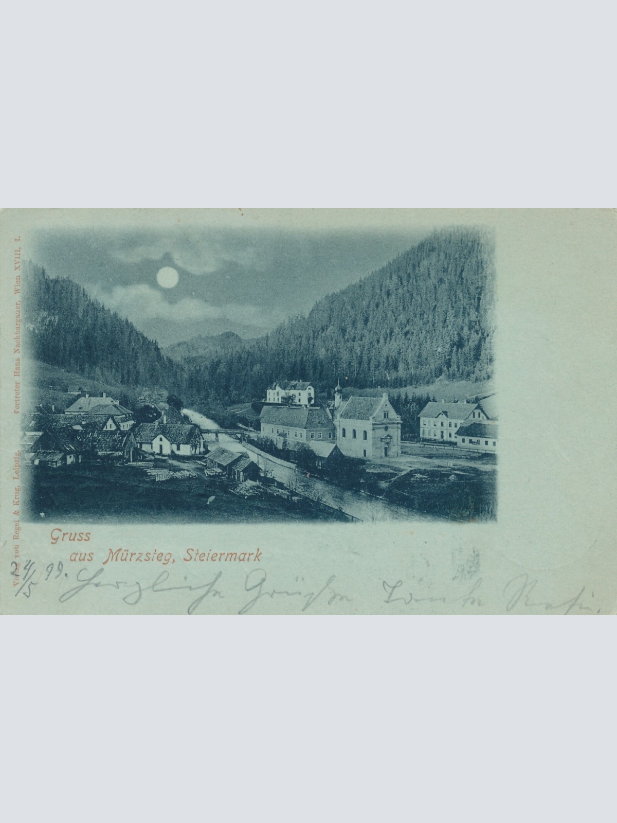 Mondschein - Karte aus Mürzsteg Steiermark (7034)