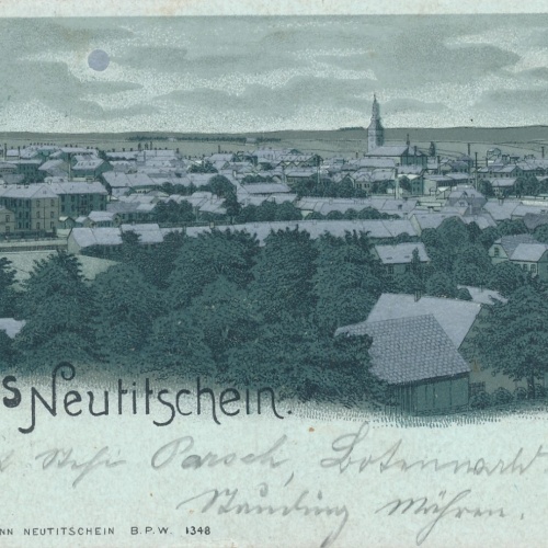 Mondschein - Karte aus Nový Jičín - Neutitschen Tschechoslowakei (7190)