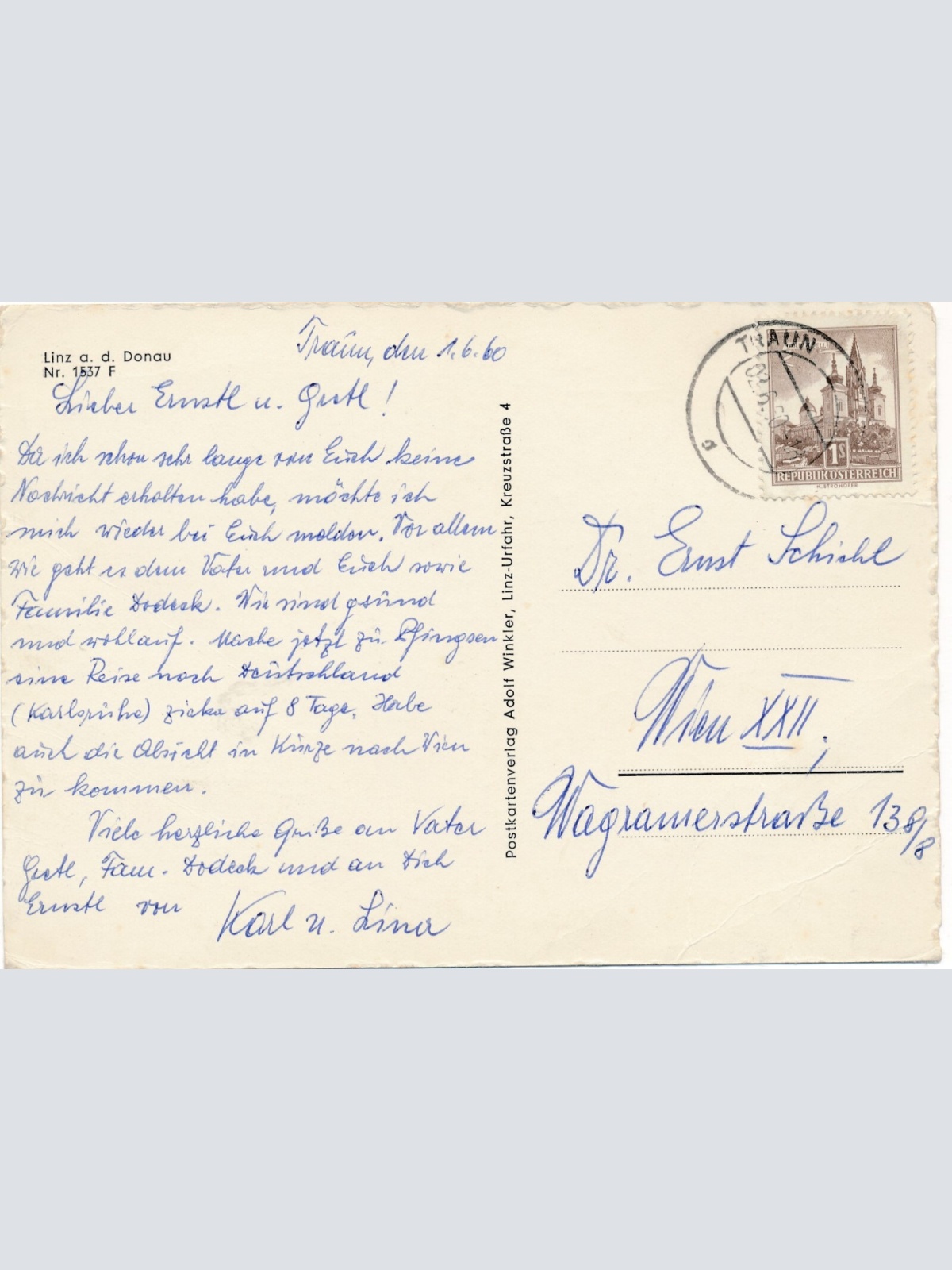 AK aus Linz an der Donau Mehrbildkarte Oberösterr. Ansichtskarte (8977)