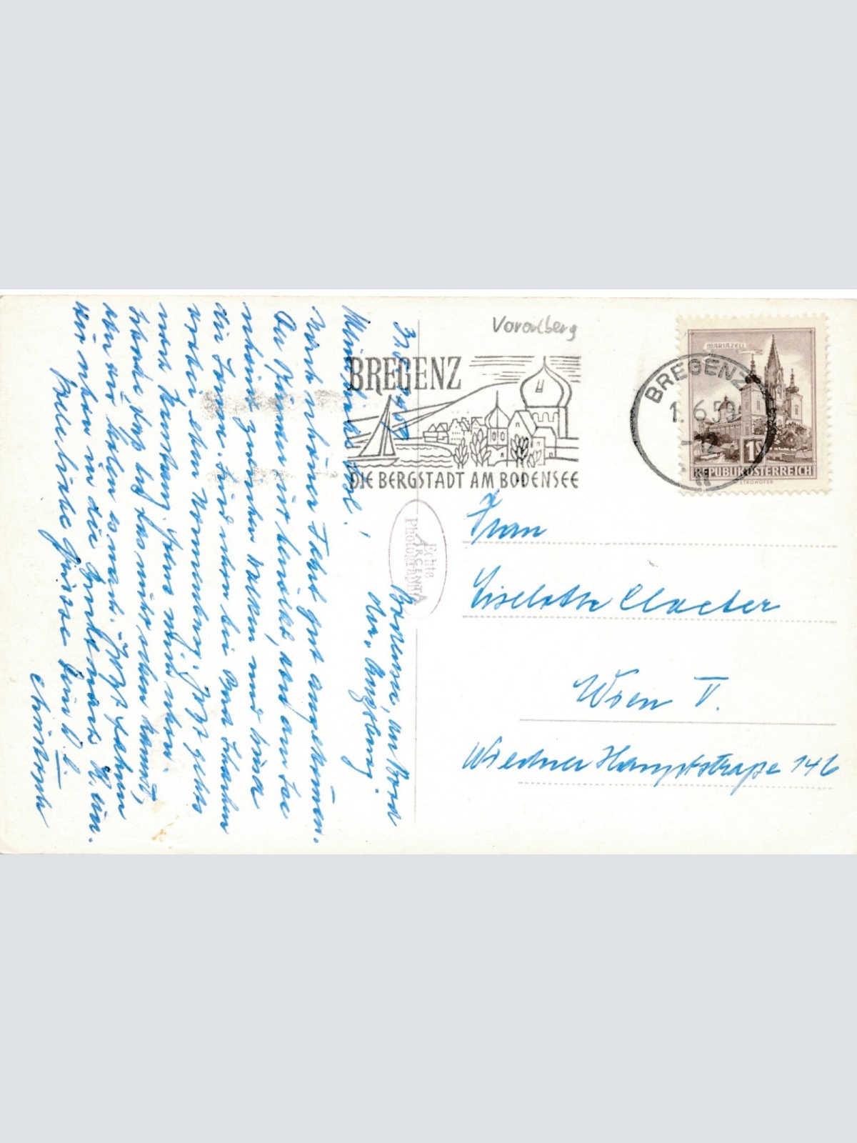 AK aus Bregenz mit Dampfer Vorarlberg Ansichtskarte (9071)