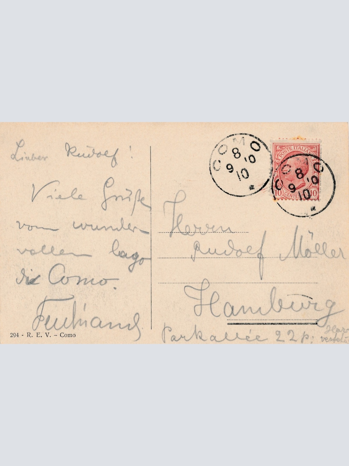 AK aus Como Veduta generale Italien Ansichtskarte (9391)