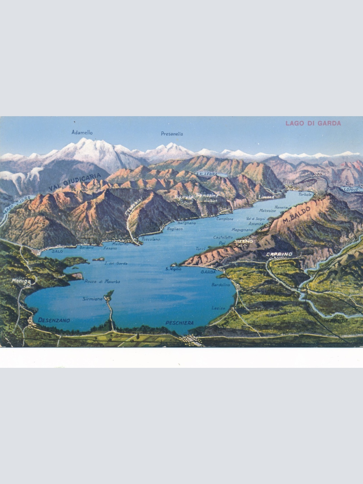 AK aus Lago di Garda aus der Vogelschau Italien Ansichtskarte (9397)