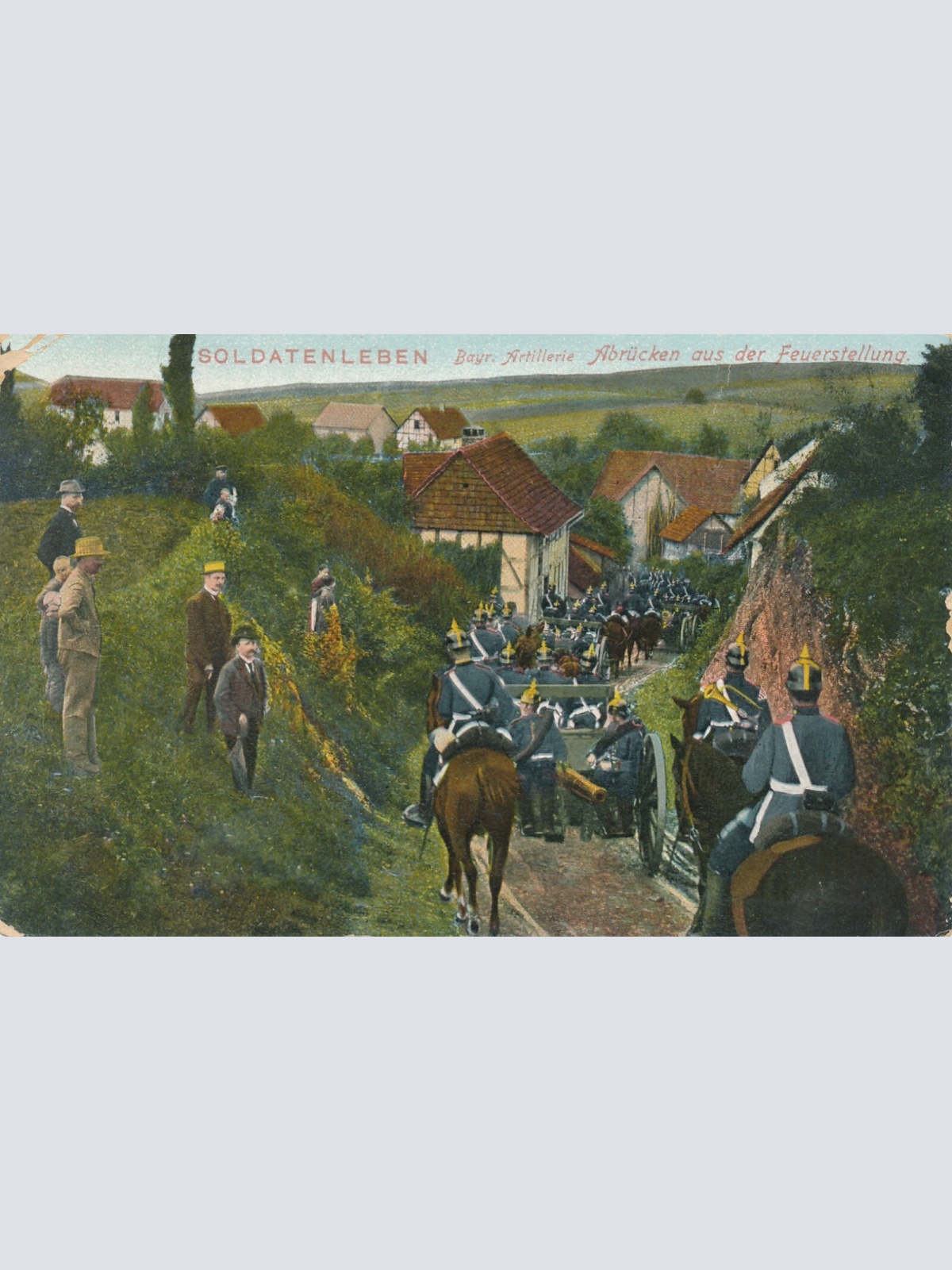 AK Soldatenleben Abrücken aus der Feuerstellung (9138)